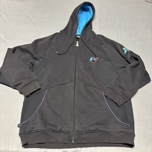 Jordan 8 Aqua Full Zip Hoodie Jacket Black Turquoise Purple Graphic Mens XL